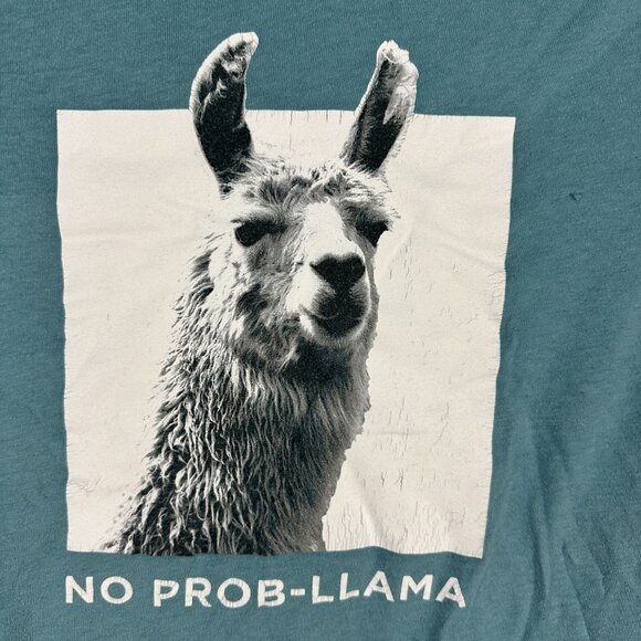 Old Navy Soft Washed Graphic Tee No Prob Llama Print Mens XXL Blue - Picture 1 of 6